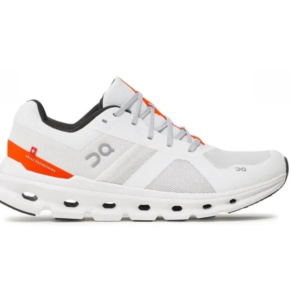 On Men’s Cloudrunner Size 10 Undyed White/Flame
